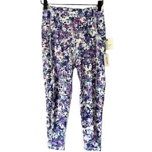 Laundry by Shelli Segal Purple Floral Blossom Colorful Women's Pocket Leggings M
